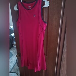 Women's Pink Athletic Tank Top Dress For Tennis Etc